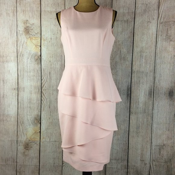 Eliza J Dresses & Skirts - Eliza J Blush Pink Tiered Ruffle Dress Sz 10